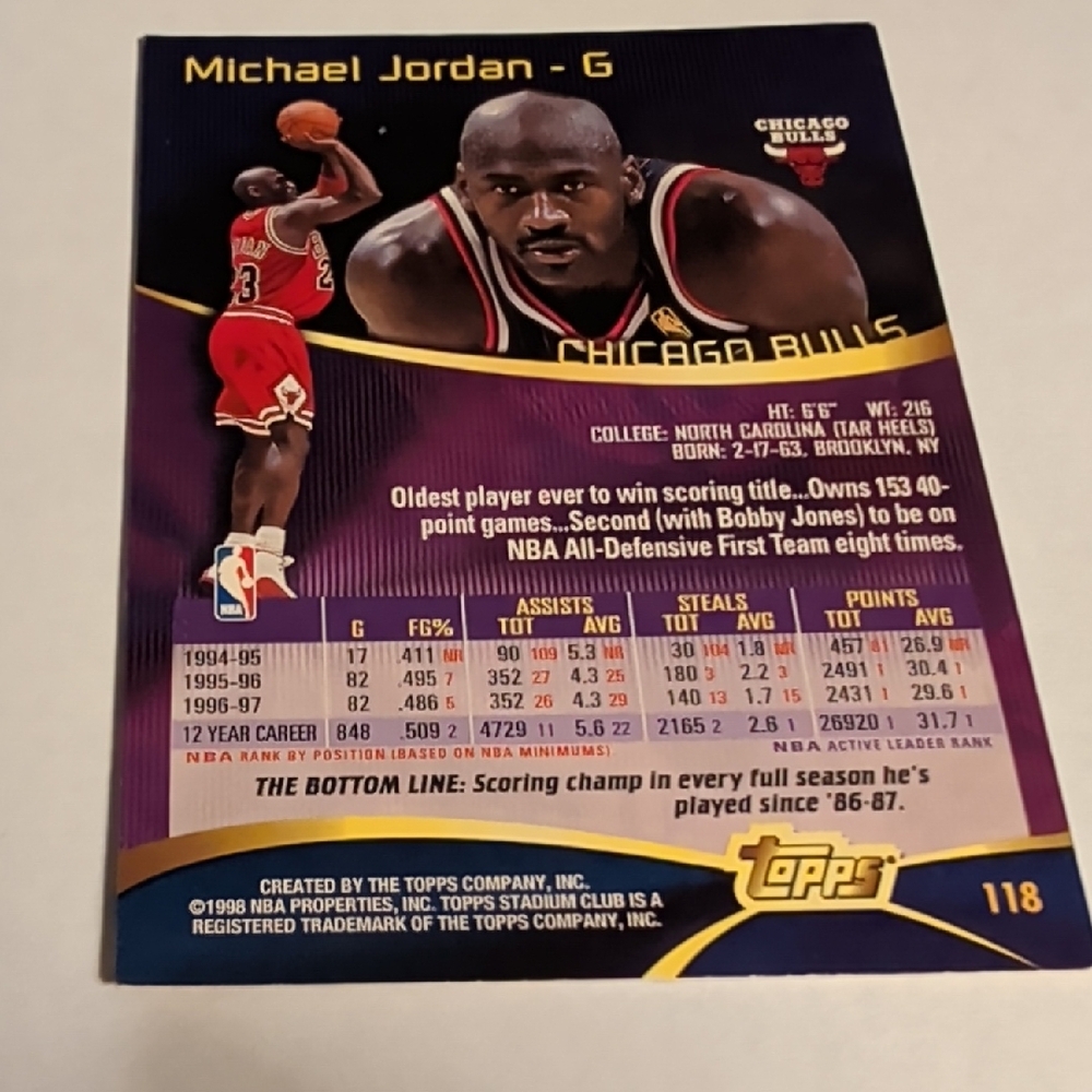 Topps Vintage Michael Jordan Trading Card - Picture 3 of 5